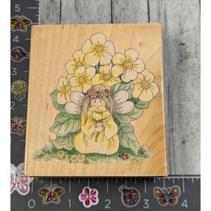Stamps Happen Buttercup Fairy Flowers 70026 Rubber Stamp Wood #E19